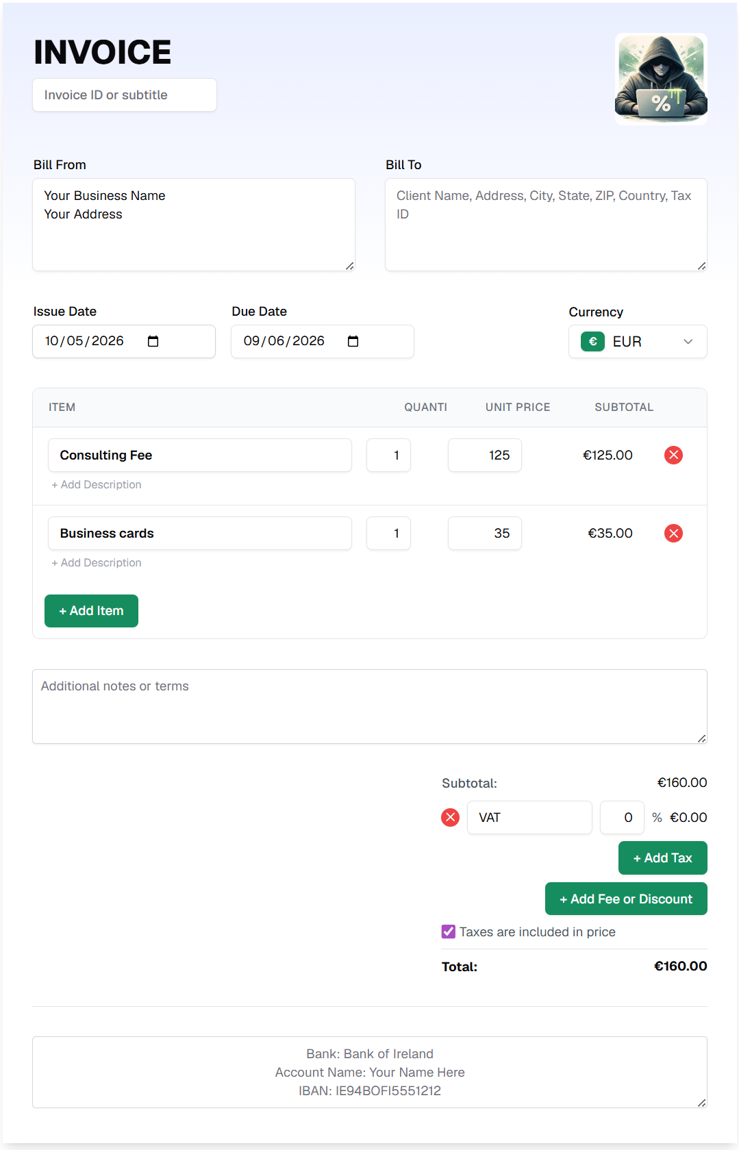 Invoice generator